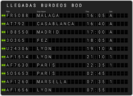 Llegadas de vuelos en Aeropuerto de Burdeos-Merignac