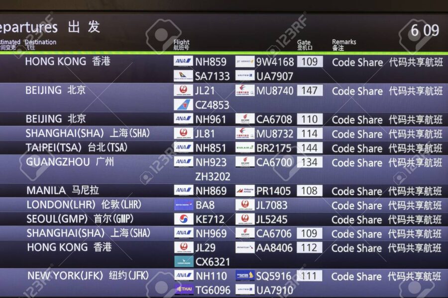 Salidas de vuelos en Aeropuerto Internacional de Tokio